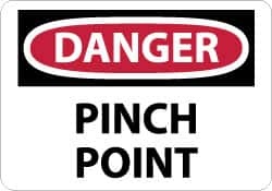 NMC - "Danger - Pinch Point", 10" Long x 14" Wide, Rigid Plastic Safety Sign - Rectangle, 0.05" Thick, Use for Accident Prevention - Americas Industrial Supply