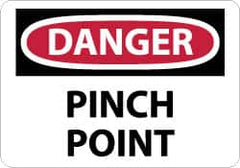 NMC - "Danger - Pinch Point", 10" Long x 14" Wide, Aluminum Safety Sign - Rectangle, 0.04" Thick, Use for Accident Prevention - Americas Industrial Supply