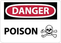 NMC - "Danger - Poison", 10" Long x 14" Wide, Rigid Plastic Safety Sign - Rectangle, 0.05" Thick, Use for Hazardous Materials - Americas Industrial Supply