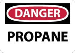 NMC - "Danger - Propane", 10" Long x 14" Wide, Rigid Plastic Safety Sign - Rectangle, 0.05" Thick, Use for Hazardous Materials - Americas Industrial Supply