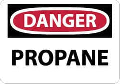 NMC - "Danger - Propane", 10" Long x 14" Wide, Rigid Plastic Safety Sign - Rectangle, 0.05" Thick, Use for Hazardous Materials - Americas Industrial Supply