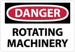 NMC - "Danger - Rotating Machinery", 10" Long x 14" Wide, Rigid Plastic Safety Sign - Rectangle, 0.05" Thick, Use for Accident Prevention - Americas Industrial Supply