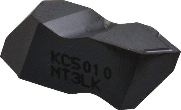 Kennametal - NT3 K Grade KC5010, Internal/External Partial Profile 60° Threading Insert - 1.25 to 40mm & 6 to 20 TPI Ext Pitch, 20 to 50mm & 5 to 12 TPI Int Pitch, Left Hand Insert, TiAlN Finish, Carbide - Americas Industrial Supply