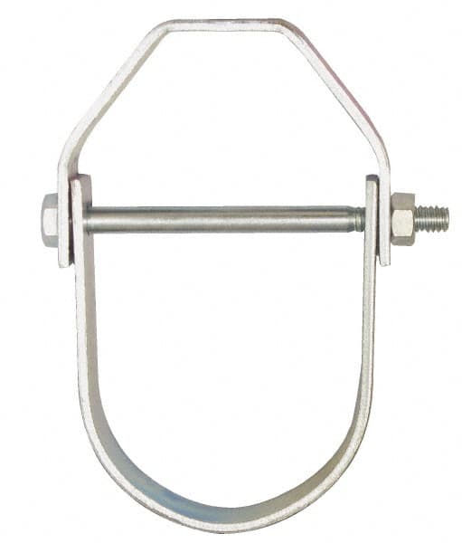 Empire - 3-1/2" Pipe, 1/2" Rod, Carbon Steel Adjustable Clevis Hanger - Electro Galvanized - Americas Industrial Supply