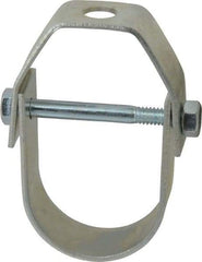 Empire - 1-1/4" Pipe, 3/8" Rod, Carbon Steel Adjustable Clevis Hanger - Electro Galvanized - Americas Industrial Supply