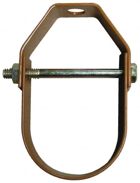 Empire - 5" Pipe, 5/8" Rod, Carbon Steel Adjustable Clevis Hanger - Copper Plated - Americas Industrial Supply