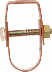 Empire - 3/4" Pipe, 3/8" Rod, Carbon Steel Adjustable Clevis Hanger - Copper Plated - Americas Industrial Supply