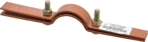 Empire - 2" Pipe, 3/8" Rod, Carbon Steel Adjustable Clevis Hanger - Copper Plated - Americas Industrial Supply