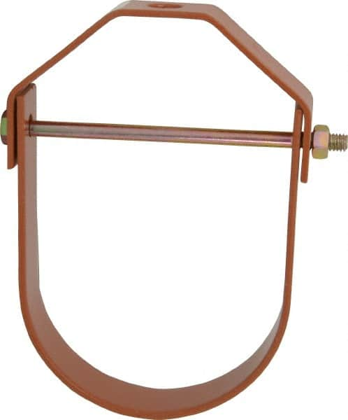 Empire - 4" Pipe, 5/8" Rod, Carbon Steel Adjustable Clevis Hanger - Copper Plated - Americas Industrial Supply