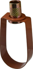 Empire - 1" Pipe, 3/8" Rod, Carbon Steel Emlok Swivel Ring Hanger - Copper Plated, 600 Lb Capacity - Americas Industrial Supply