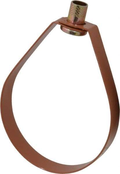 Empire - 4" Pipe, 5/8" Rod, Carbon Steel Emlok Swivel Ring Hanger - Copper Plated, 1,250 Lb Capacity - Americas Industrial Supply