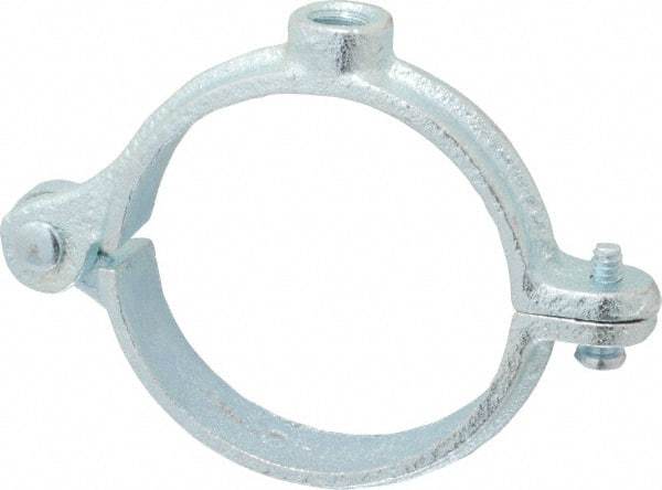 Empire - 2" Pipe, 3/8" Rod, Malleable Iron Split Ring Hanger - Electro Galvanized, 180 Lb Capacity - Americas Industrial Supply