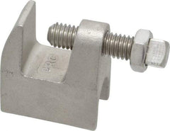 Empire - 3/4" Max Flange Thickness, 3/8" Rod Top Beam Clamp - 350 Lb Capacity, 304 Stainless Steel - Americas Industrial Supply
