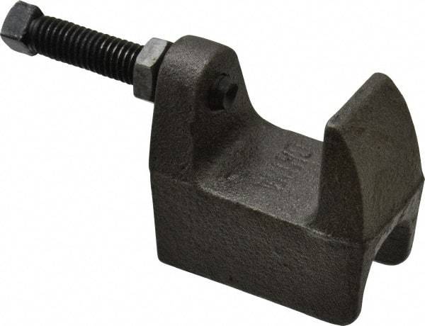 Empire - 1-1/4" Max Flange Thickness, 5/8" Rod Wide Jaw Top Beam Clamp - 800 Lb Capacity, Ductile Iron - Americas Industrial Supply