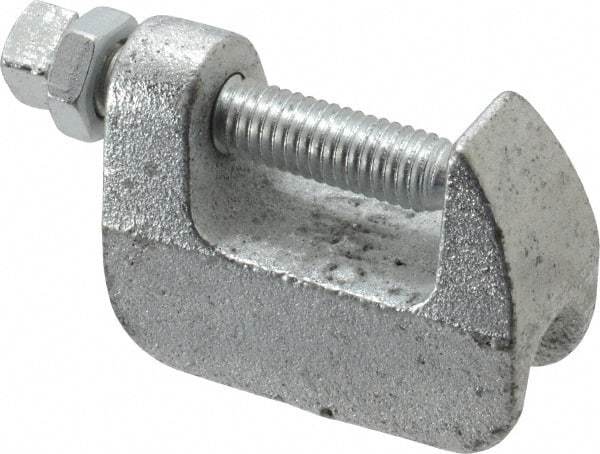 Empire - 1-1/4" Max Flange Thickness, 1/2" Rod Wide Jaw Top Beam Clamp - 500 Lb Capacity, Ductile Iron - Americas Industrial Supply