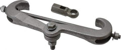 Empire - 0.6" Max Flange Thickness, 3/8" Rod Bottom Flange Mount Beam Clamp with Extension Piece - 610 Lb Capacity, Malleable Iron - Americas Industrial Supply