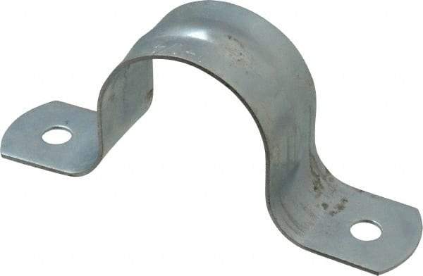 Empire - 1-1/4 Pipe, Carbon Steel, Galvanized Pipe, Conduit or Tube Strap - 2 Mounting Holes - Americas Industrial Supply