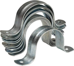 Empire - 2 Pipe, Carbon Steel, Galvanized Pipe, Conduit or Tube Strap - 2 Mounting Holes - Americas Industrial Supply