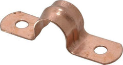 Empire - 3/8 Pipe, Carbon Steel, Copper Plated Pipe, Conduit or Tube Strap - 2 Mounting Holes - Americas Industrial Supply