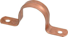 Empire - 1 Pipe, Carbon Steel, Copper Plated Pipe, Conduit or Tube Strap - 2 Mounting Holes - Americas Industrial Supply