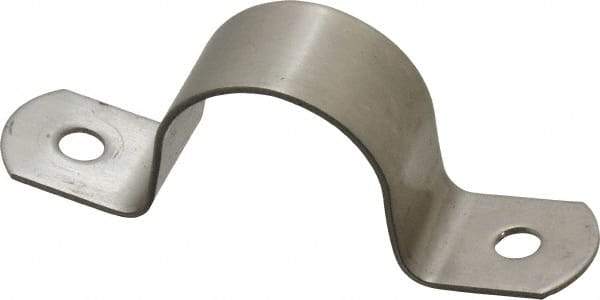 Empire - 1 Pipe, Grade 304 Stainless Steel, Pipe, Conduit or Tube Strap - 2 Mounting Holes - Americas Industrial Supply