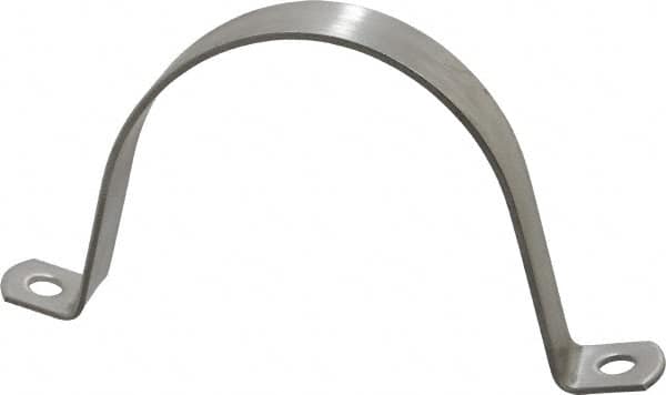 Empire - 4 Pipe, Grade 304 Stainless Steel, Pipe, Conduit or Tube Strap - 2 Mounting Holes - Americas Industrial Supply