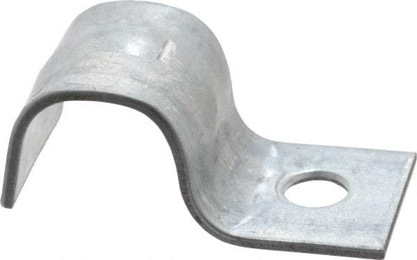 Empire - 3/8" Pipe, Carbon Steel, Electro Galvanized" Pipe or Conduit Strap - 1 Mounting Hole - Americas Industrial Supply