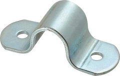 Empire - 1/2 Pipe, Carbon Steel, Electro Galvanized Pipe or Tube Strap - 2 Mounting Holes - Americas Industrial Supply