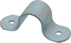 Empire - 3/4 Pipe, Carbon Steel, Electro Galvanized Pipe or Tube Strap - 2 Mounting Holes - Americas Industrial Supply