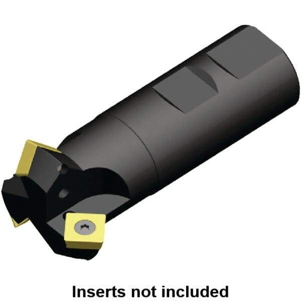 Kennametal - 60° Lead Angle, 52mm Max Cut Diam, 32mm Min Cut Diam, 6.5mm Max Depth of Cut, Indexable Chamfer and Angle End Mill - 3 Inserts, SP.. 1204.. Insert Style, 101mm Overall Length, Straight Shank - Americas Industrial Supply