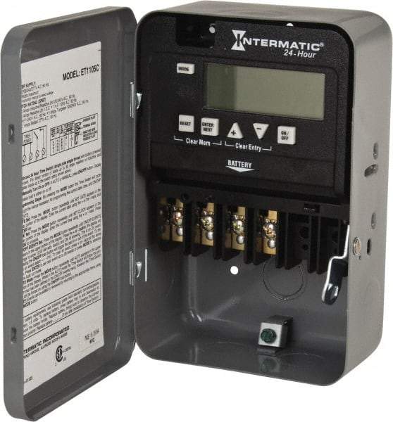 Intermatic - 24 hr Indoor Digital Electronic Timer Switch - 14 On/Off, 120/208/240/277 VAC, 50/60 Hz, - Americas Industrial Supply