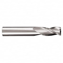 SGS - 2.5mm, 9.5mm LOC, 3mm Shank Diam, 38mm OAL, 3 Flute, Solid Carbide Square End Mill - Single End, TiCN Finish, Spiral Flute, 30° Helix, Centercutting, Right Hand Cut, Right Hand Flute, Series 5M - Americas Industrial Supply