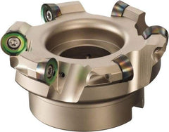 Sumitomo - 5" Cut Diam, 1/2" Max Depth, 1-1/2" Arbor Hole, 6 Inserts, QPMT 8424 Insert Style, Indexable Copy Face Mill - WRCX Cutter Style, 2-1/2 High, Series WaveMill - Americas Industrial Supply