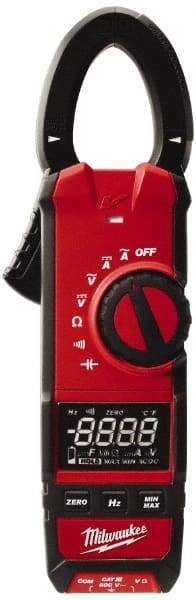 Milwaukee Tool - 2237-20, CAT III, Digital True RMS Clamp Meter with 1.3" Clamp On Jaws - 600 VAC/VDC, 600 AC/DC Amps, Measures Voltage, Capacitance, Continuity, Current, Resistance - Americas Industrial Supply