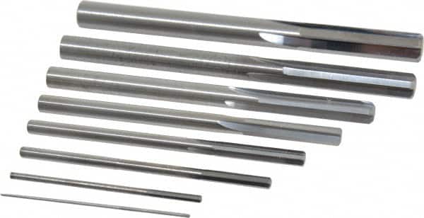 Value Collection - 1/32" to 1/4", Chucking Reamer Set - Straight Flute, Right Hand Cut, 8 Pieces - Americas Industrial Supply