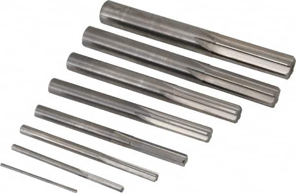 Value Collection - 1/16" to 1/2", Chucking Reamer Set - Straight Flute, Right Hand Cut, 8 Pieces - Americas Industrial Supply