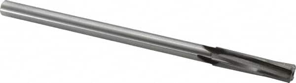 Made in USA - 7/16" Carbide-Tipped 4 Flute Chucking Reamer - Spiral Flute, 3/8" Straight Shank, 1-3/4" Flute Length, 7" OAL - Americas Industrial Supply