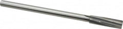 Made in USA - 9/16" Carbide-Tipped 6 Flute Chucking Reamer - Spiral Flute, 7/16" Straight Shank, 2" Flute Length, 8" OAL - Americas Industrial Supply