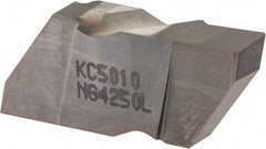 Kennametal - 4250NG Grade KC5010, 6.35mm Cutting Width Carbide Grooving Insert - 6.35mm Max Depth of Cut, Left Hand, 0.57mm Corner Radius, TiAlN Finish - Americas Industrial Supply