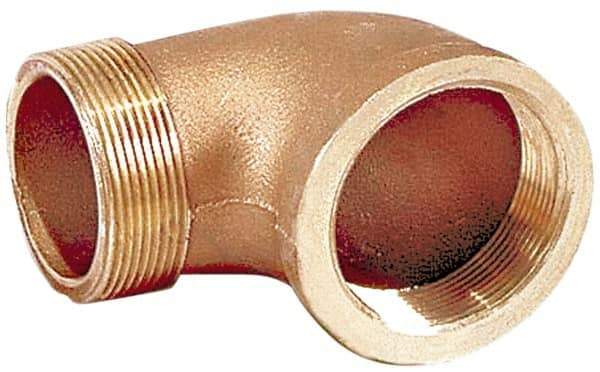 Merit Brass - Class 125, 1-1/2" Internal Pipe, Brass 90° Street Elbow - FBSPT x MBSPT - Americas Industrial Supply