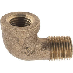 Merit Brass - Class 125, 1/4" Internal Pipe, Brass 90° Street Elbow - FNPT x MNPT - Americas Industrial Supply