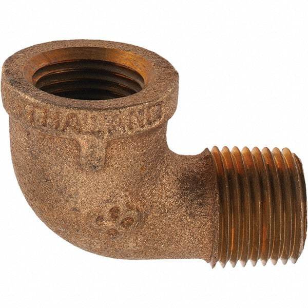 Merit Brass - Class 125, 1/2" Internal Pipe, Brass 90° Street Elbow - FNPT x MNPT - Americas Industrial Supply