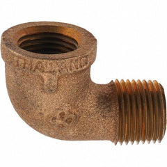 Merit Brass - Class 125, 1/2" Internal Pipe, Brass 90° Street Elbow - FNPT x MNPT - Americas Industrial Supply