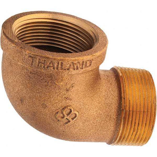 Merit Brass - Class 125, 1-1/2" Internal Pipe, Brass 90° Street Elbow - FNPT x MNPT - Americas Industrial Supply