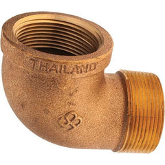 Merit Brass - Class 125, 1-1/2" Internal Pipe, Brass 90° Street Elbow - FNPT x MNPT - Americas Industrial Supply