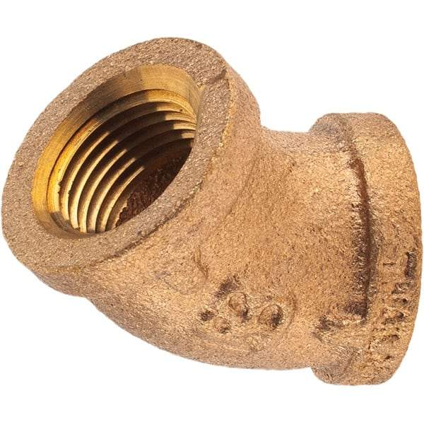 Merit Brass - Class 125, 3/8" Internal Pipe, Brass 45° Street Elbow - FNPT x FNPT - Americas Industrial Supply