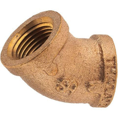 Merit Brass - Class 125, 1/2" Internal Pipe, Brass 45° Street Elbow - FNPT x FNPT - Americas Industrial Supply