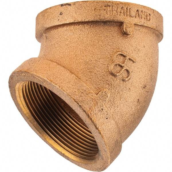 Merit Brass - Class 125, 2" Internal Pipe, Brass 45° Street Elbow - FNPT x FNPT - Americas Industrial Supply