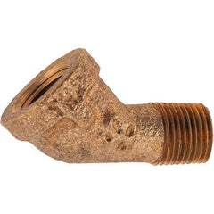 Merit Brass - Class 125, 1/8" Internal Pipe, Brass 45° Street Elbow - FNPT x MNPT - Americas Industrial Supply