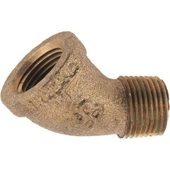Merit Brass - Class 125, 3/8" Internal Pipe, Brass 45° Street Elbow - FNPT x MNPT - Americas Industrial Supply